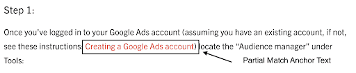 An example of partial match anchor text.
