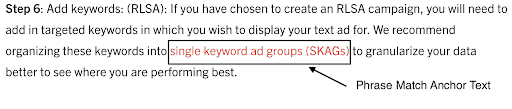 An example of phrase match anchor text.